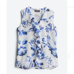 KARL LAGERFELD PARIS Yagavi Button Up Ruffle Blouse from Stitch Fix M